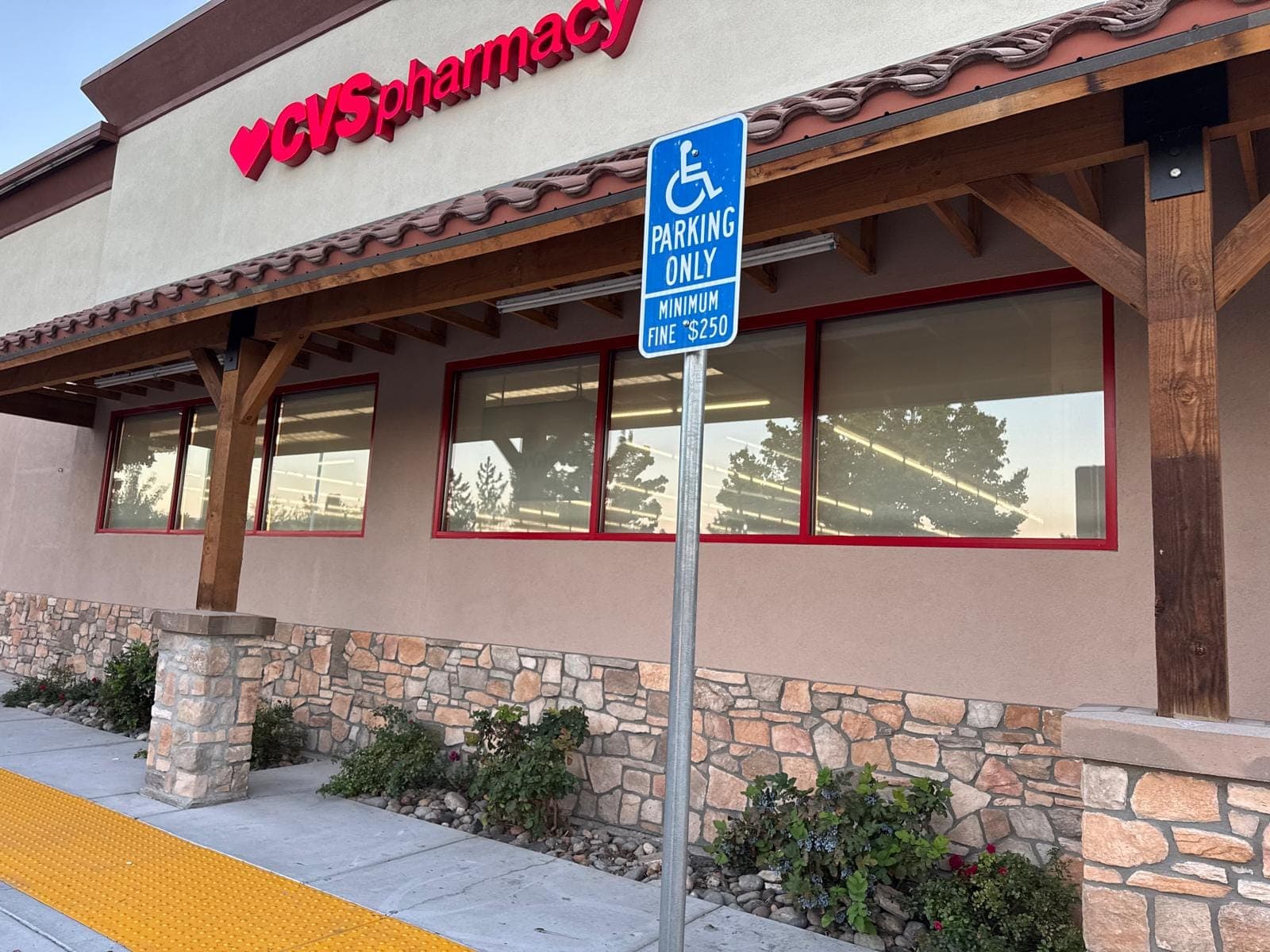 Repainted CVS Pharmacy entry in Sparks