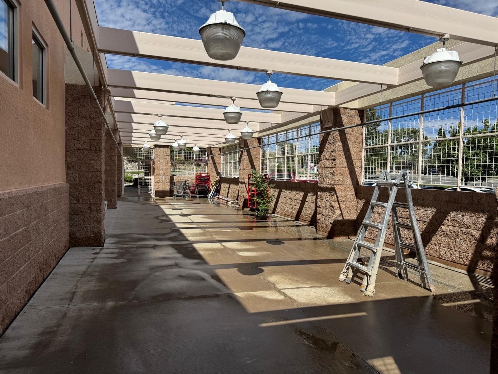 Covered walkway — pressure washed after repaint — Reno, NV 89523